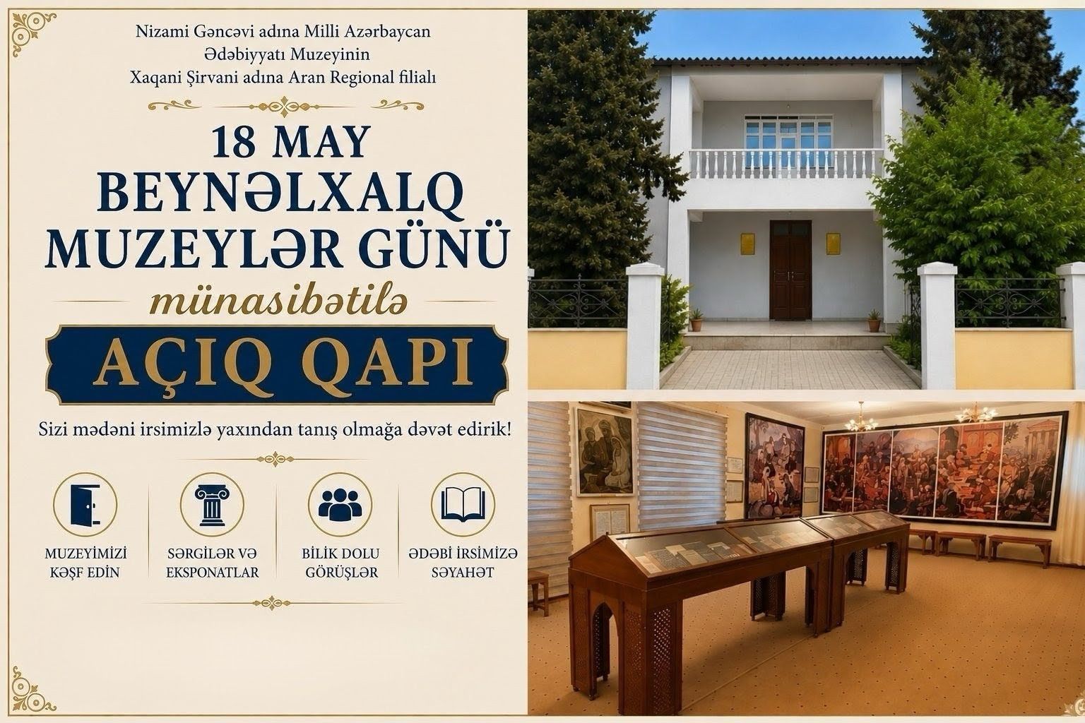18 may Beynəlxalq Muzeylər Günü münasibətilə Açıq Qapı